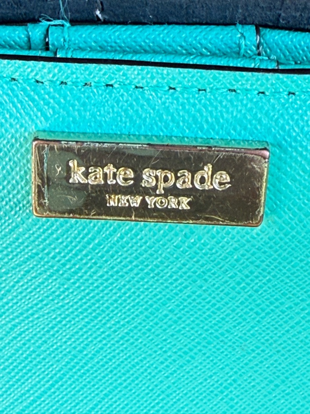 kate spade Turquoise Saffiano Leather “Stacy” bifold wallet - Picture 3 of 7